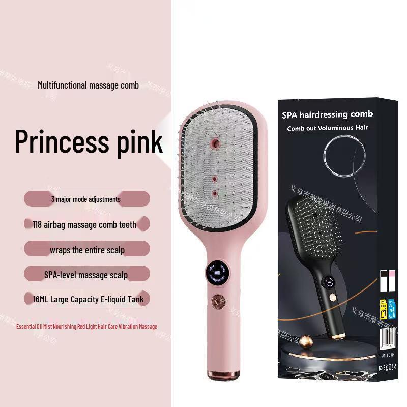 Electric Scalp Massage Comb: Red Light Hair Care & Growth, Anti-Hair Loss, Multifunctional Liquid Guiding Comb for Home Use.