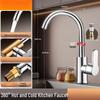 TLXT Silver Gooseneck Kitchen Faucet