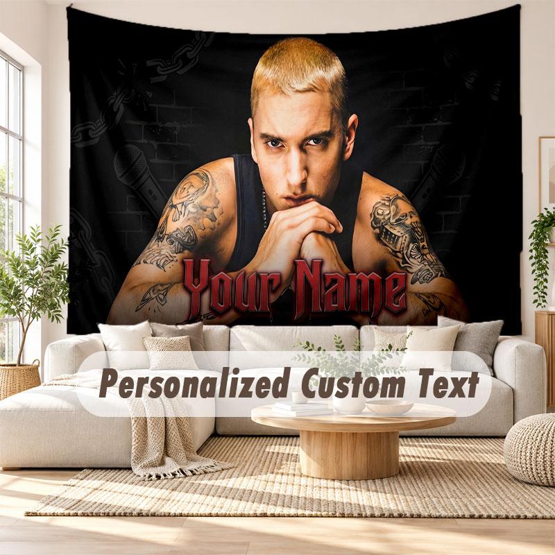 Custom Name Wall Hanging Tapestry,Eminem Decorative Backdrop Tapestry For Dorm Home