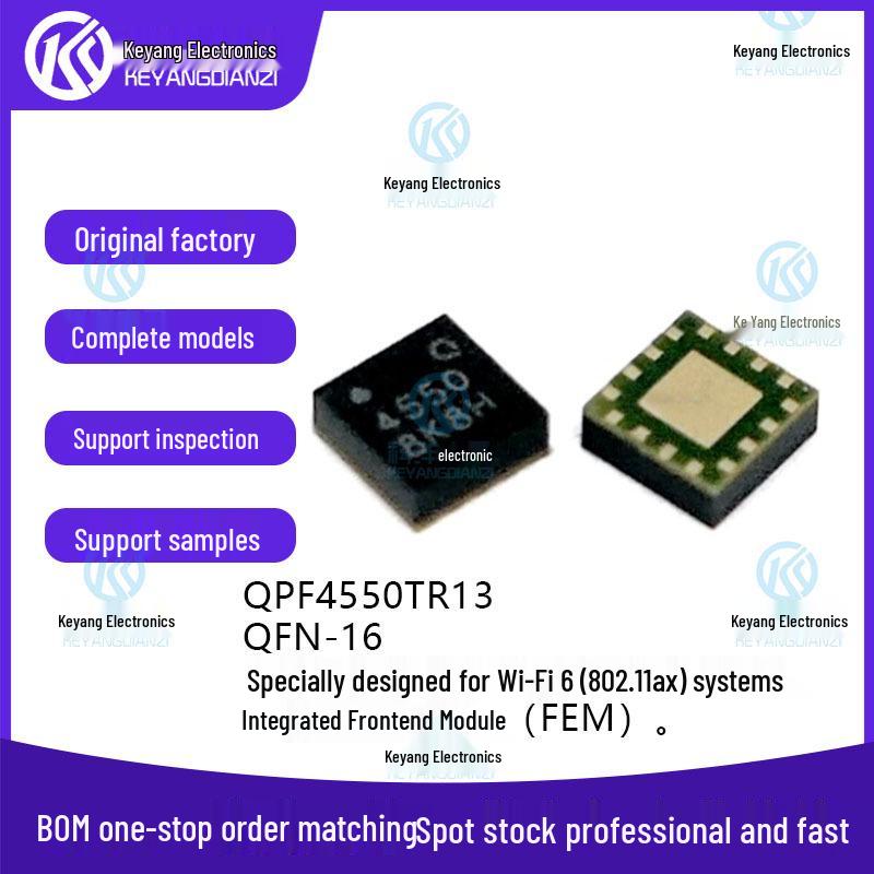 

Original QPF4550TR13 Wi-Fi 6 Front-End Module RF Chip, QFN-16 Package