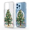 Magnetic Christmas Tree Phone Case for iPhone 15/16/17 Pro Max - Transparent Full Coverage