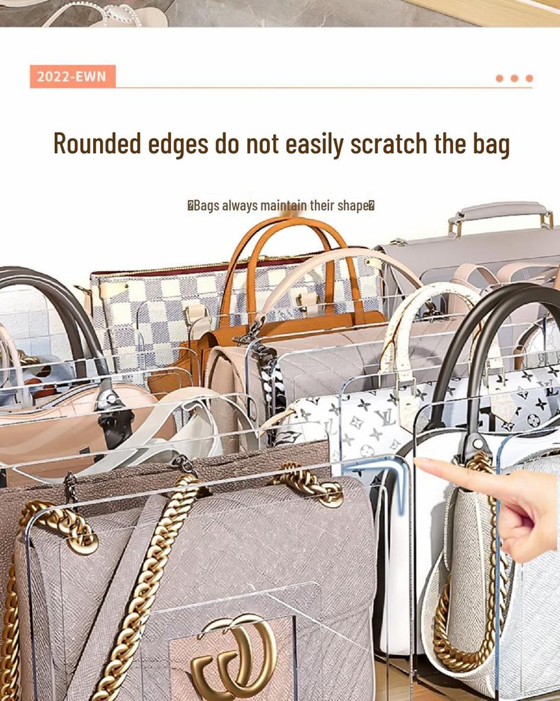 Small Handbag Storage Rack Divider: Crossbody Bag Holder & Closet Organizer