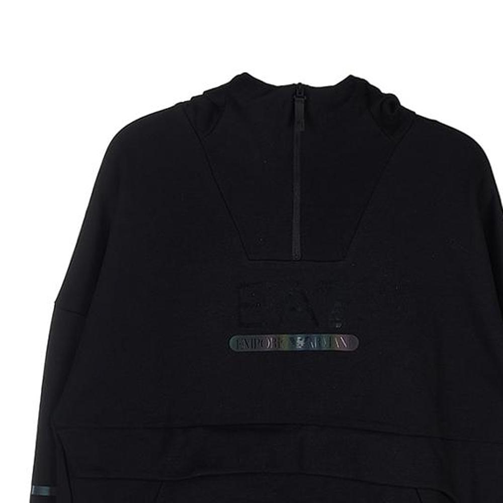 Emporio Armani Ea7 Fw22 Hūte ar burtu apdruku Džemperi Vīriešu džemperis Melns 6LPM21-PJANZ-1200