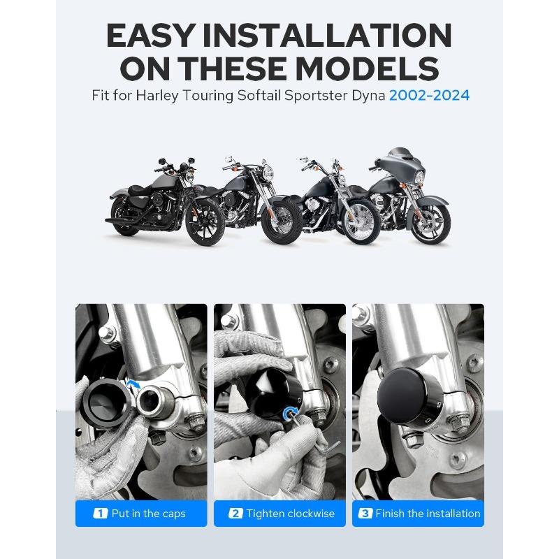 Für Harley Sportster 883 XL1200 X48 Dyna CVO Fat Bob FXDFSE Blackline FXS Vorderrad Achsmutter Abdeckkappe