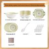 KANGMO 39-Piece Green Mallow Ceramic Dinnerware Set for 8
