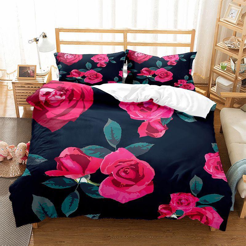 

Botanical Floral Duvet Cover Set Microfiber Flowers Leaves Print Comforter Cover Spring Garden Flower Bedding Set Twin King Size EU Single(135x200cm)