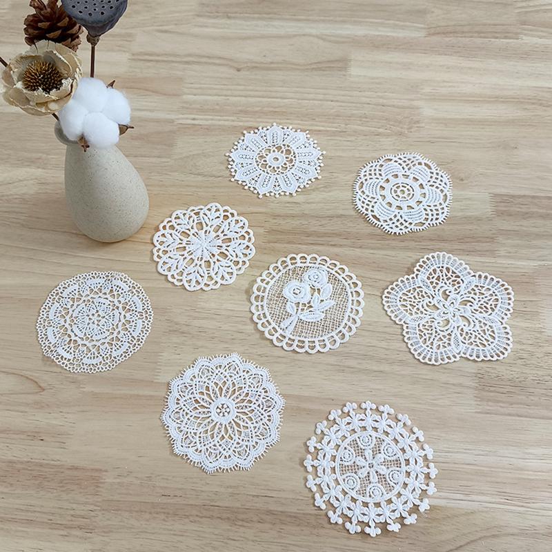White Mesh Lace Trim for Sewing Projects Delicate Embroidered Pattern Ideal for Stylish DIY Creations