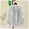 Women's Spring and Autumn Long Sleeved Medium Length Striped Shirt Casual Korean Loose Aging Shirt