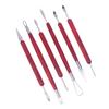 6Pcs/Sets Red Wood Handle Double-Sided Carving Knife Pottery Tools Polymer Clay Sculpting Tools For Clay Repair Ceramics Tool