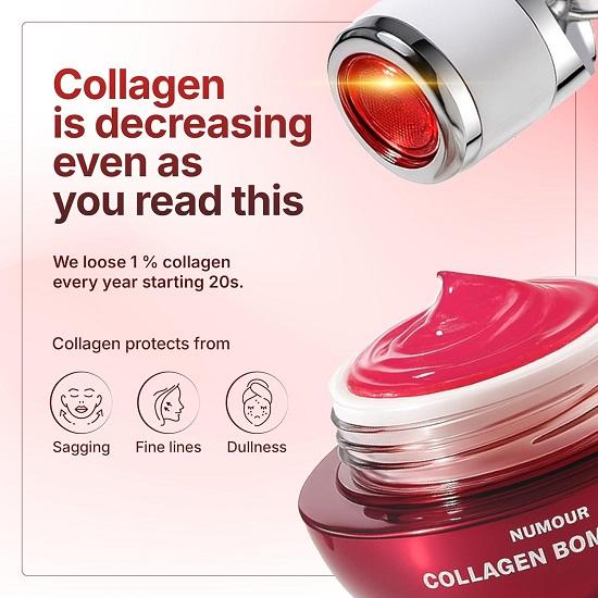 Collagen Bombshell 30g India’s 1st Korean Hydrolyzed Collagen Jelly Sonic Massage LED Red Light Therapy for Face Sagging
