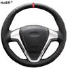 Hand Sewing Car Steering Wheel Cover For Ford Fiesta 2008-2016 2017 Ecosport 2014- 2015 2016 2017 Braid On the Steering Wheel