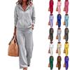 Women's Casual Hoodie Jacket Set for Fall and Winter, Comfortable Fashion Outfit