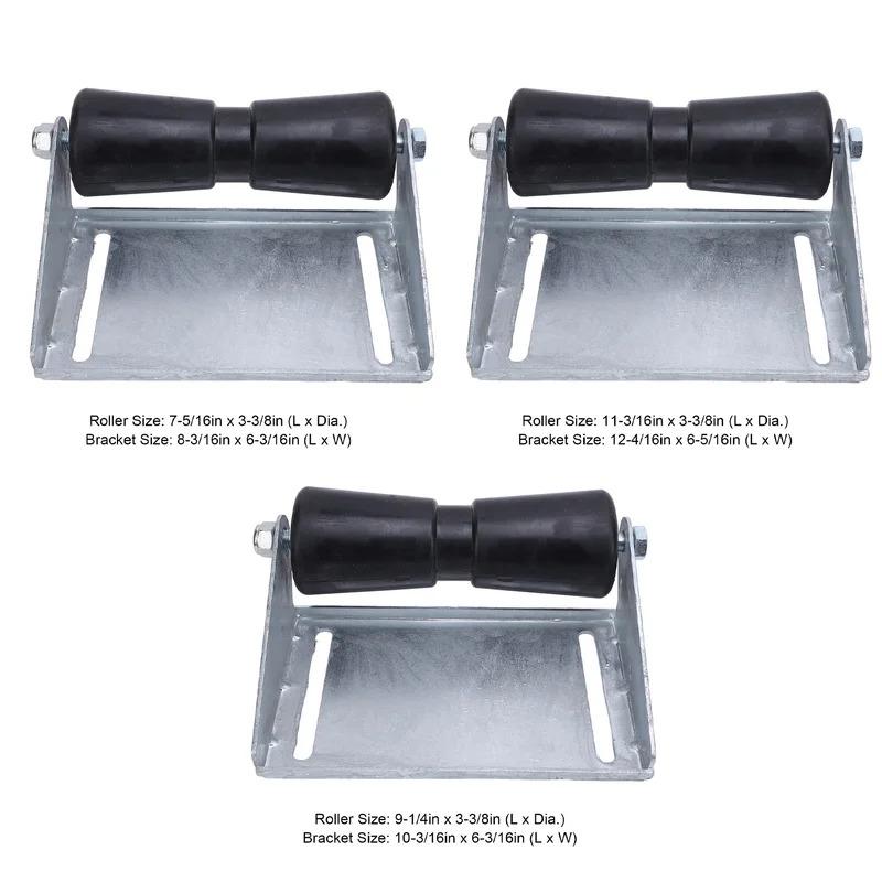 Boat Trailer Rollers with Bracket Heavy Duty Effort Saving Galvanized Steel Rubber Keel Roller Assembly Kit