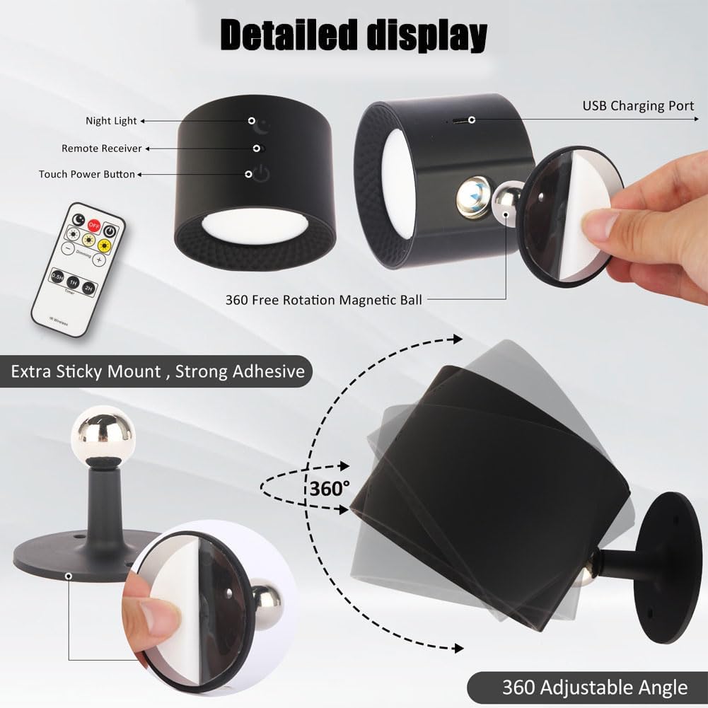 Glowright Smart Lights, Glowright Lights, Glow Right Light, Smart+ Halo Lux, Rechargeable 3 Color Temperatures Dimmable Magnetic 360° Rotation