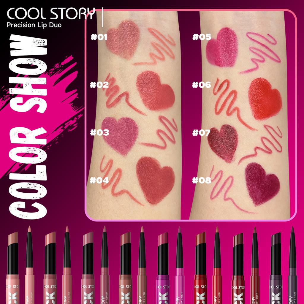 Waterproof Lasting Matte Velvet Lip Gloss Lip Liner Set 2pcs/set Lipliner Pen and Lip Gloss Combination Set Lips Contour Makeup