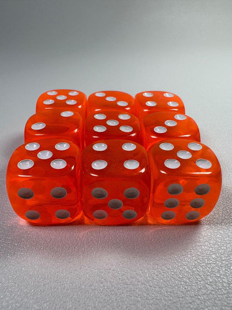 14mm Transparent Colored Acrylic Dice - Rounded Corners for Games & Teaching
