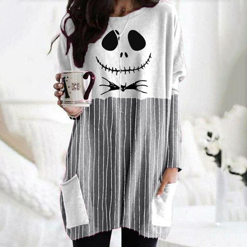 

Кошмар перед Рождеством Женское платье-футболка с длинным рукавом Джек Скеллингтон 3XL