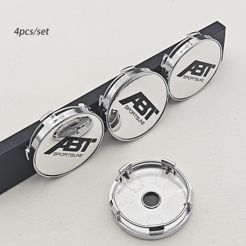 4pcs 60mm ABT SPORTSLINE Logo Car Emblem Wheel Hub Center Cap Badge Covers Sticker Styling For Car Universal  Accessories