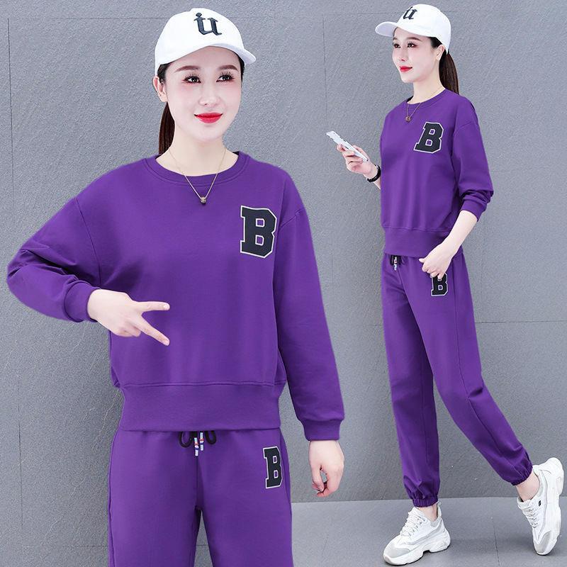 Spring and Autumn Sportswear Suit Women's Loose Large Size Loose Fashionable Casual Wear Two-piece Set