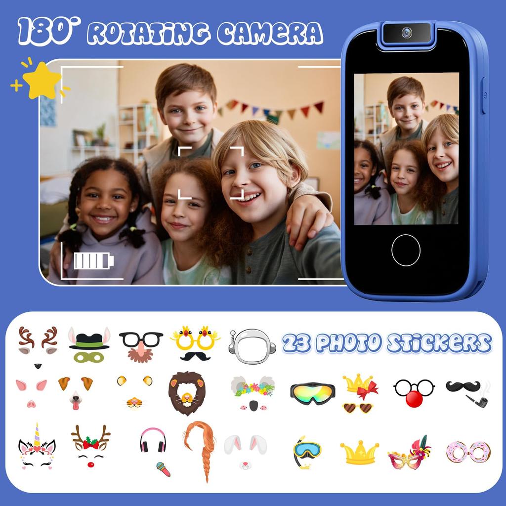 Smart Phone Toy for Girls Ages Christmas or Birthday Flip Video Habit ABC MP3 Alarm Learning Toy for Ages New Gift AYATAHA® Kids' 4-12, Gift,