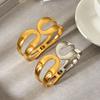 Women's open bangle, non-fading jewelry, niche design color-block bracelet, titanium steel wristwear