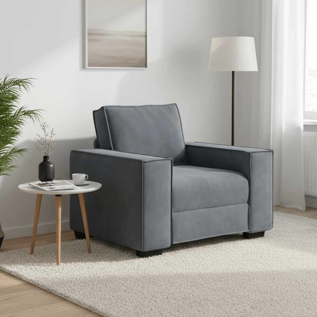 Armchair Dark Gray 100x78x84 Cm Velvet