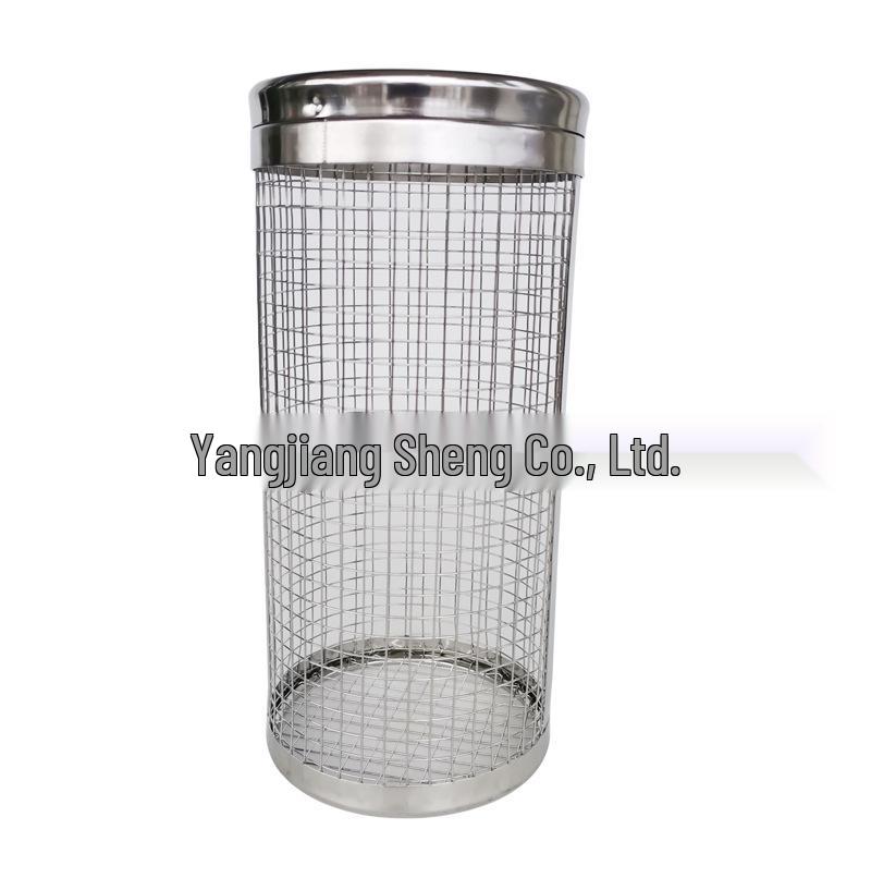 304 Stainless Steel BBQ Cage Cylinder Grill Smoker Mesh Basket - In Stock