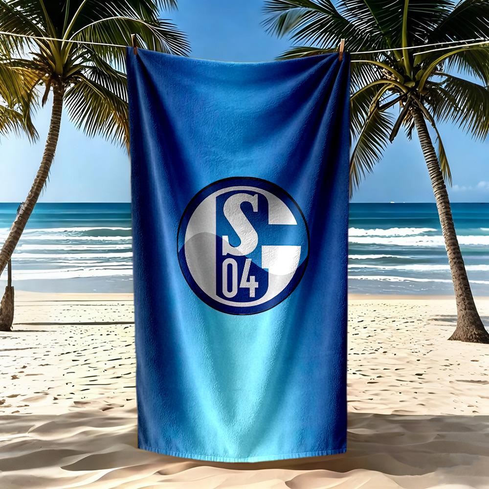Asciugamano da Spiaggia Fc Schalke Asciugatura Rapida Morbido Microfibra Confortevole Leggero Portatile per Nuoto, Spiaggia, Campeggio, Viaggio, Accessori da Spiaggia, Palestra