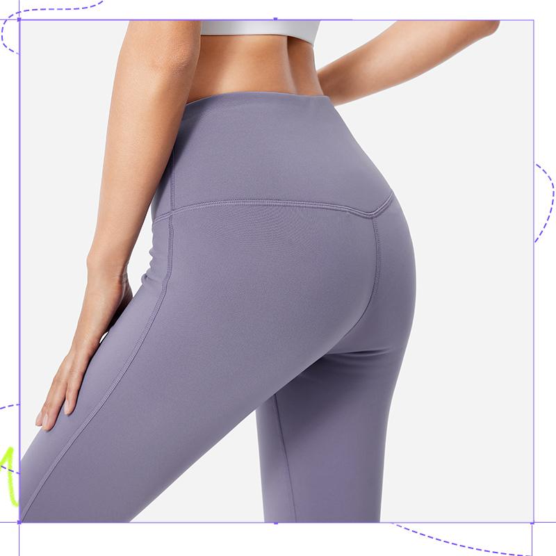 Li-Ning High Waist Warm Fleece Knitted Sports Pants Women Bottoms Dark-Gray Purple AKLU908-1