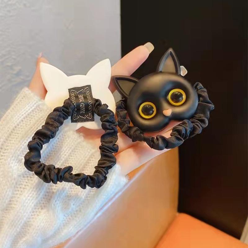 Nuovi elastici per capelli carini a forma di gatto per donna, elastici per capelli, copricapi coreani per bambini, per bambine, adorabili accessori per capelli, ornamenti
