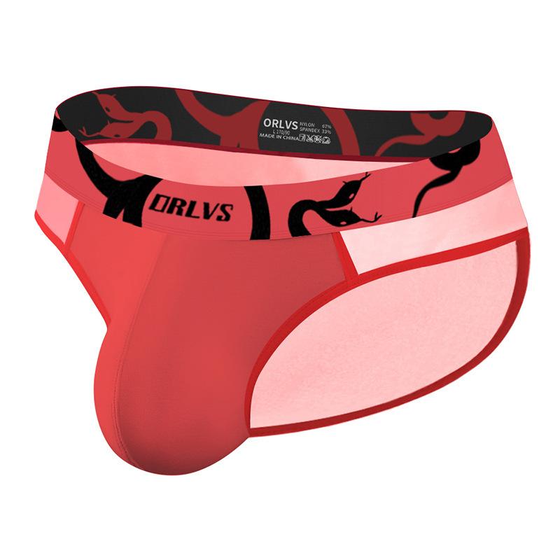 Ice Silk Transparent Underwear Stitching Large U Pouch Men's Briefs Sexy Low Waist Convex Underpants Man Sports Panties