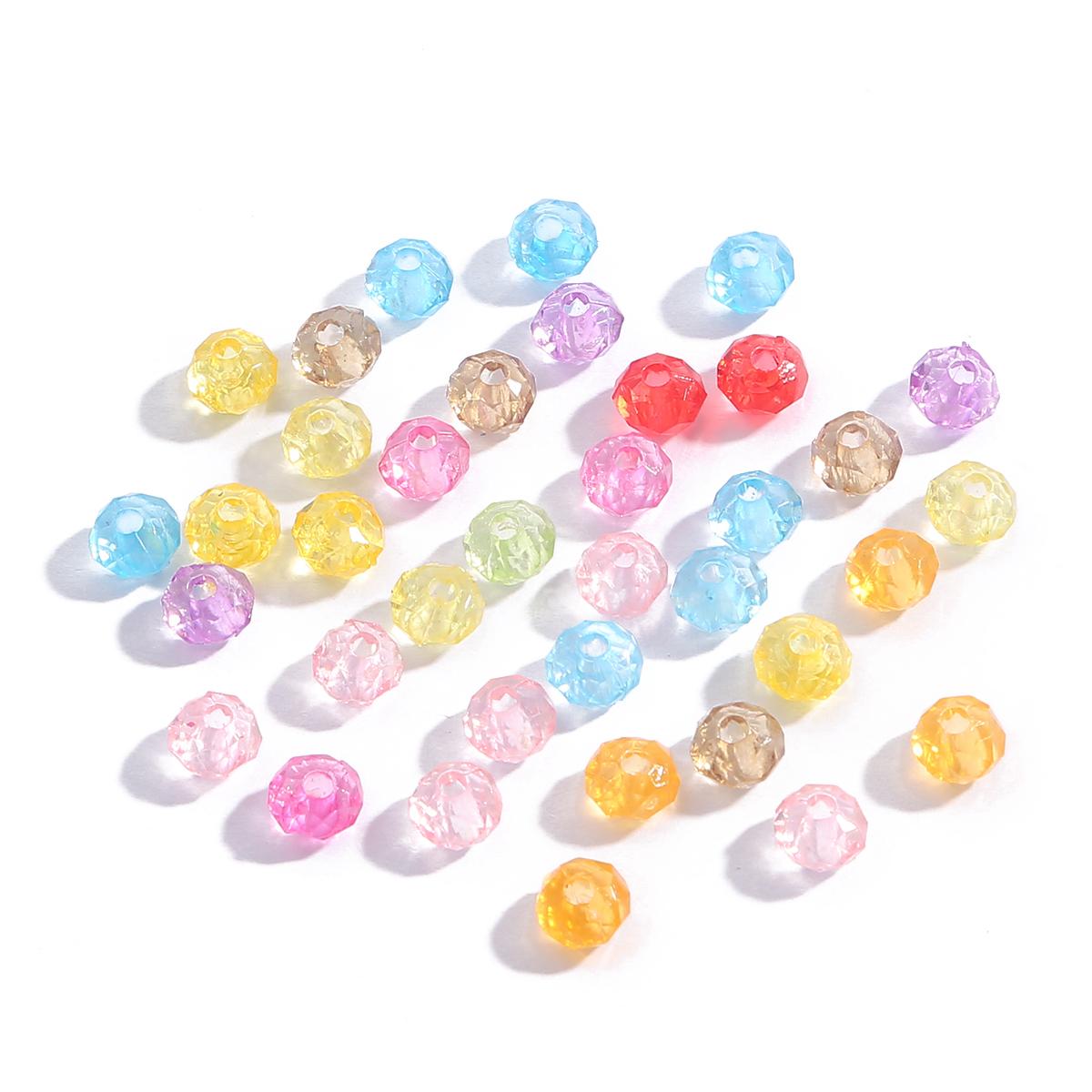 

4-10 мм разноцветные/белые граненые акриловые свободные бусины-разделители для изготовления ювелирных изделий своими руками 6mm 200pcs