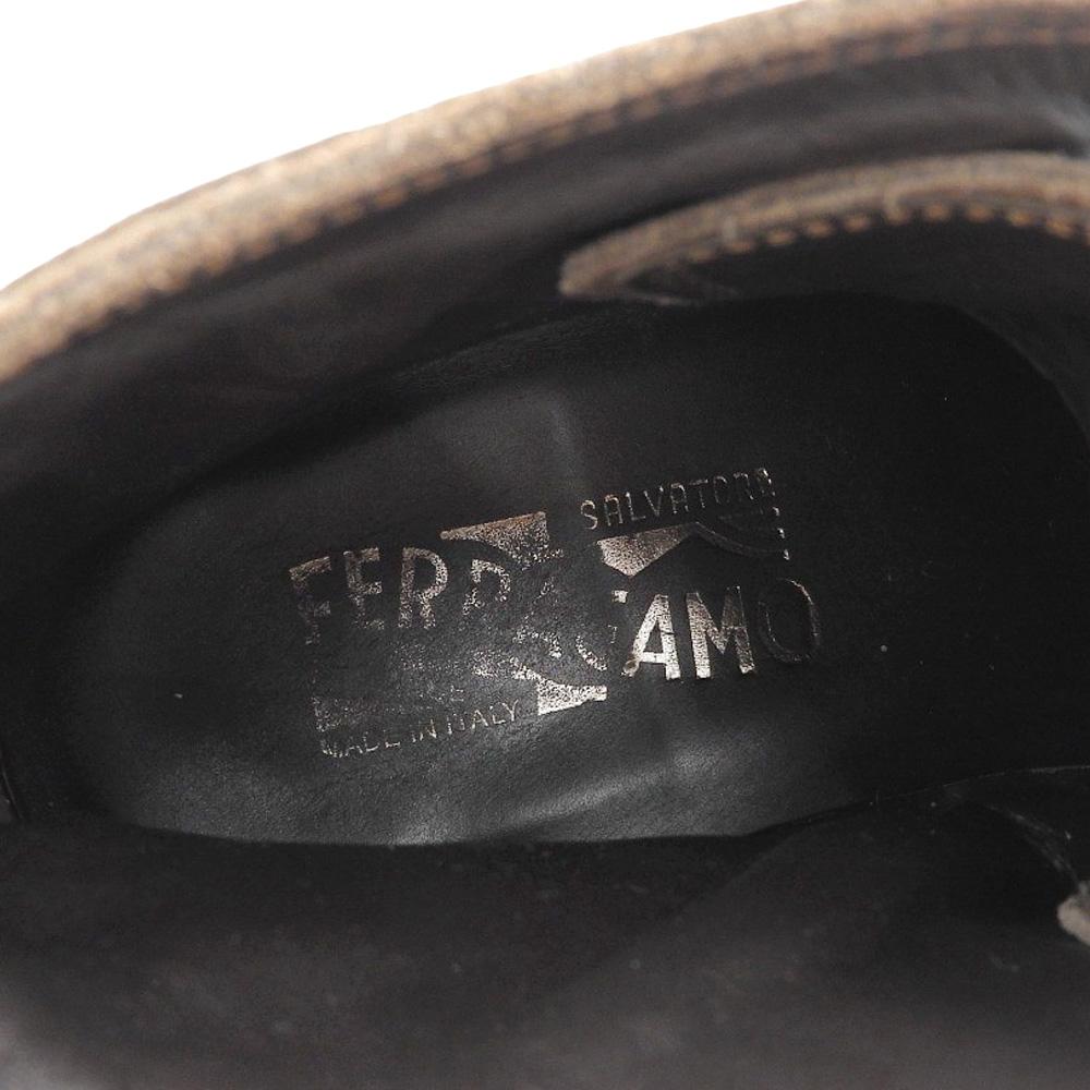 Salvatore Ferragamo Wingtip Chukka Boots Shoes Men's Suede Brown 7 NU4502 shoes 7 BrownUsed