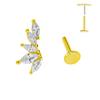 ASTM F136 G23 Titanium Leaf Branch Push In Threadless Labret Piercing 16/18/20G Earring Stud Cartilage Body Jewelry