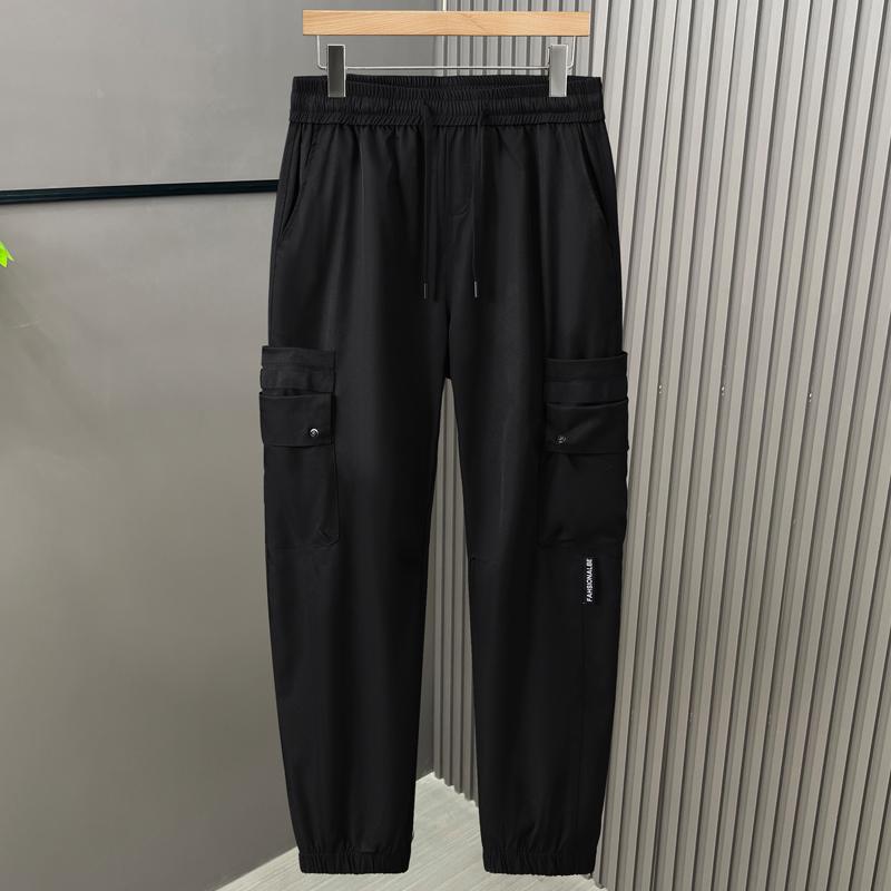 

Большой размер 5XL-11XL Осенние оверсайз черные брюки карго для мужчин Одежда Повседневные длинные брюки с эластичной талией 11XL,(165kg-175kg) чёрный