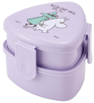 Antibacterial Triangular Rice Ball Lunch Moomin for Kids Box, Two-Tier, 500ml, Microwaveable, Design, (ONWT1AG69342)