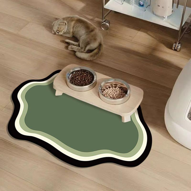 Quick-Dry Diatomaceous Earth Pet Placemat: Water-Absorbent, Non-Slip, Cold-Insulating Mat for Cats and Dogs
