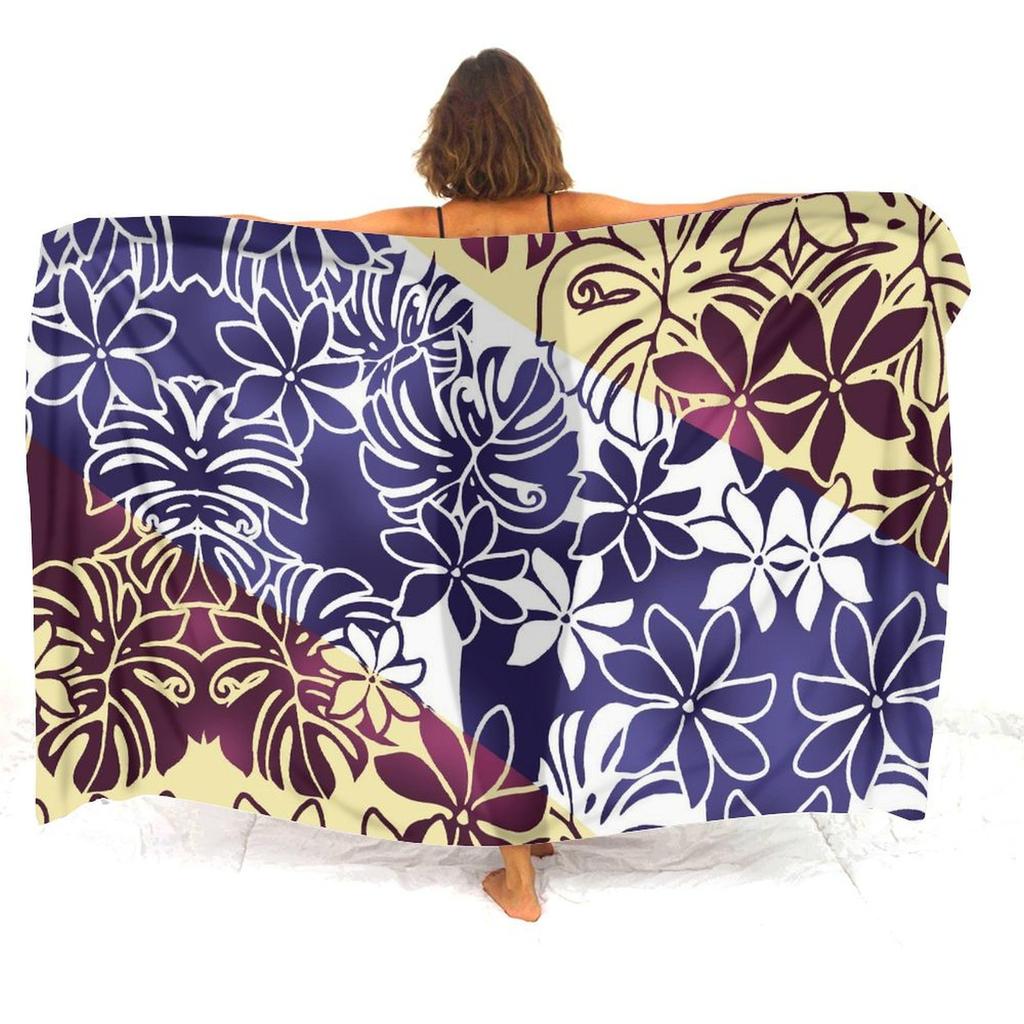 Soft And Comfortable Fabric Summer Beach Holiday Sun Sarong All-In-One Cover Coat Polynesian Print Tailored Women'S Sarong