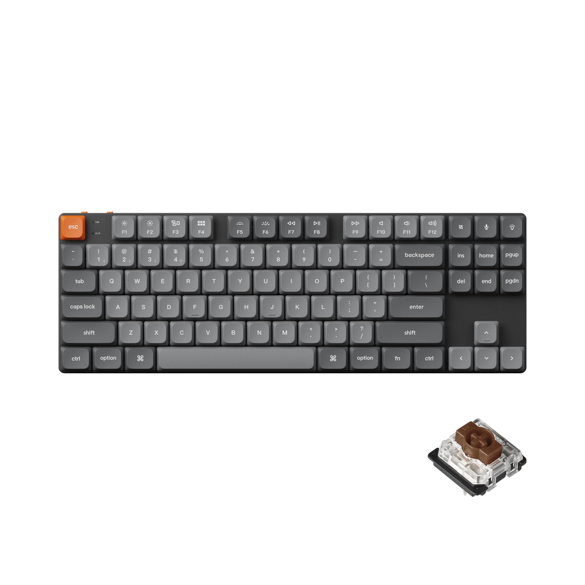 

Keychron K1 Max Bluetooth Wireless Custom Mechanical Compatible with TKL White Gateron Brown Japanese JIS No Kana Printing QMK/VIA 2.4GHz & Keyboard,