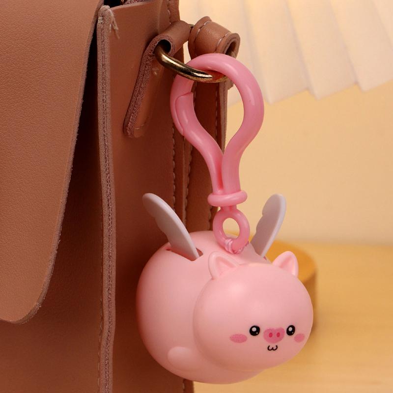 Creative Cartoon Capybara Pig Wings Pull String Keychain Elastic Retractable Cord Keychain Telescopic Hanging Rope Gifts