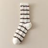 Female Autumn and Winter Thickened Soft Waxy Warm Stripe Home Sleep Tube Socks