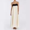 Summer Casual Cotton Linen Striped Sleeveless Maxi Dress For Women