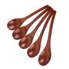 5Pcs Wooden Soup Spoon with Curved Handle Multi Purpose Rice Scoop for Home Kitchen(Wood Color )