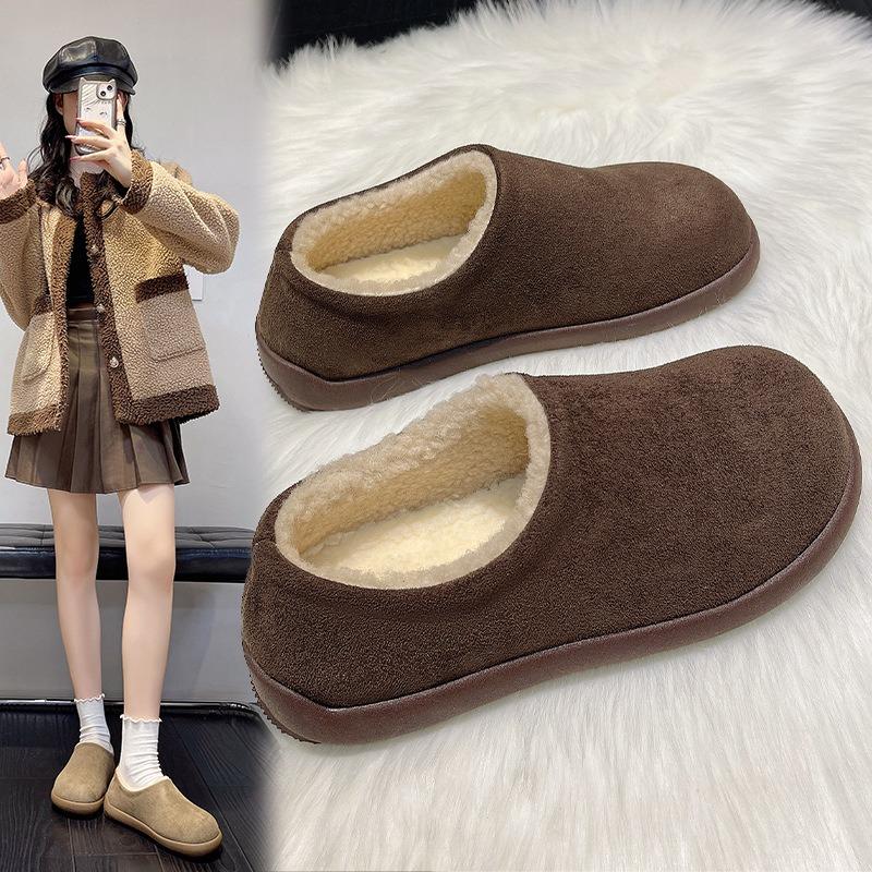 [sheii] Wool small potatoes~ Baotou inner height increase fluffy slippers women's cotton shoes