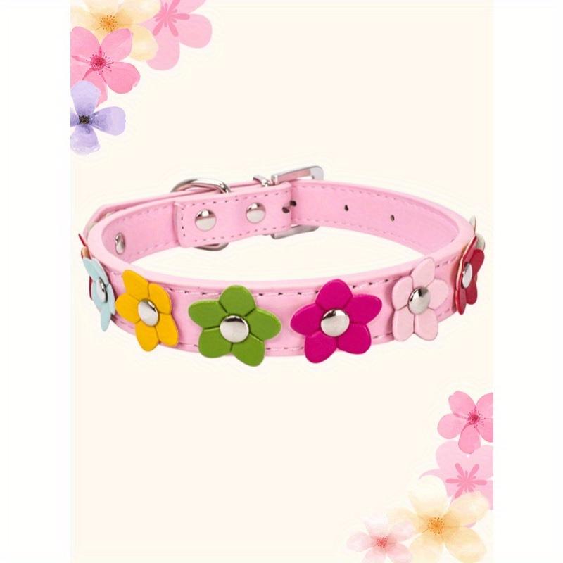 1pc Colorful Flower Decor Pet Collar, Lovely Dog Collar