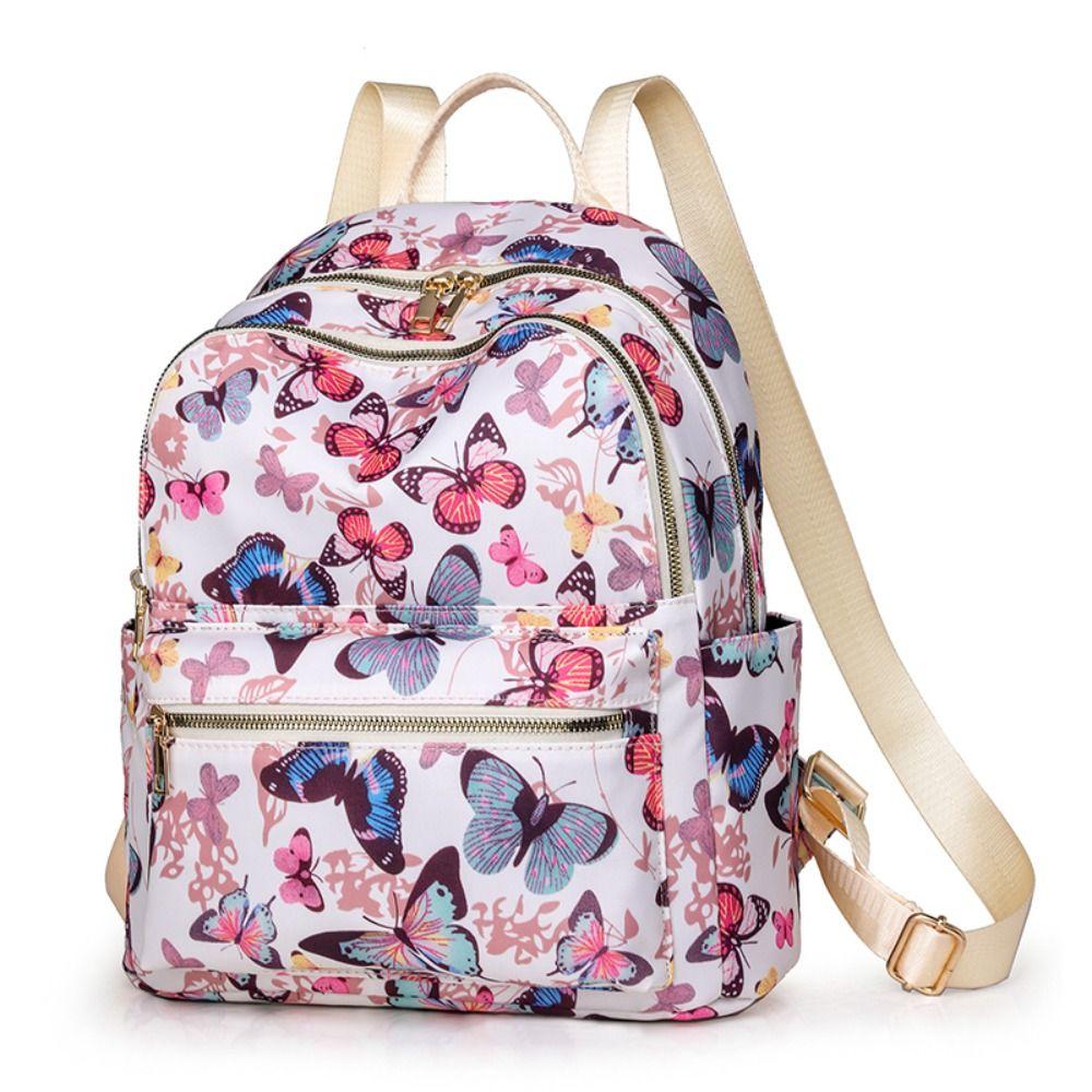 Простой женский рюкзак большой вместимости Водонепроницаемые нейлоновые сумки через плечо С принтом Студенческий школьный рюкзак Для улицы 3659₽