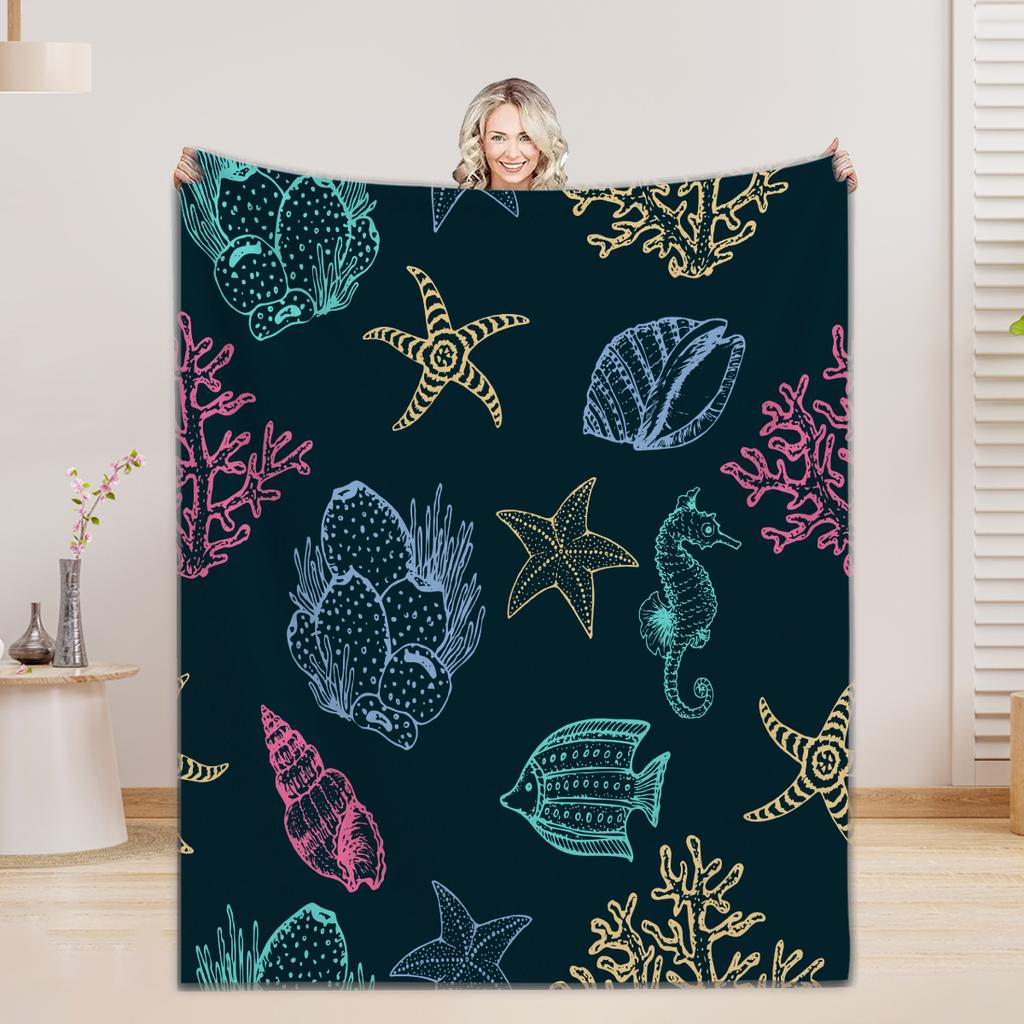Fashion 3D Anime Blanket Benthos Flannel Blanket Warm Comforter Camping Home Fluffy Soft Blankets Halloween Decor Birthday Gifts