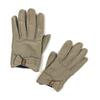 Ribbon Wood Bamboo Glove Gloves Leather Beige