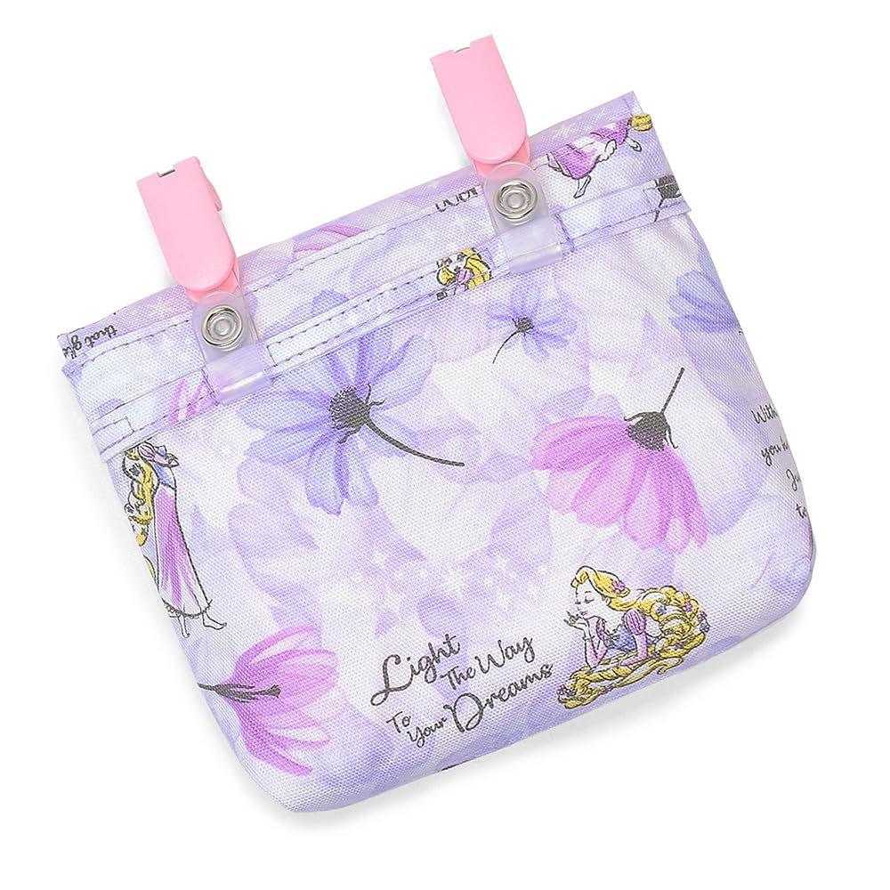 COLORFUL CANDY STYLE Disney Rapunzel Kids Clip-on Mobile Pocket Large Detachable Pouch with Name Sticker Cotton