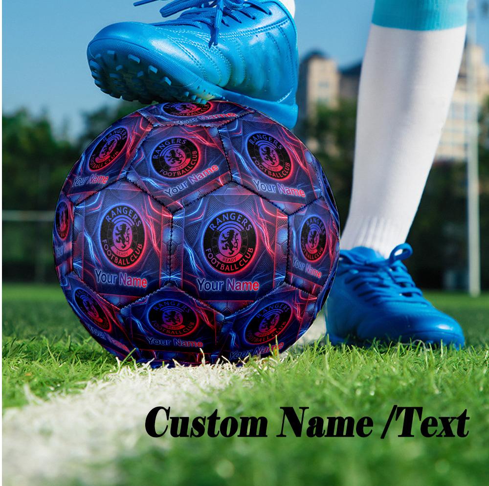 Size 5 Football Custom Name Text, Outdoor Training Soccer BallRangers FC